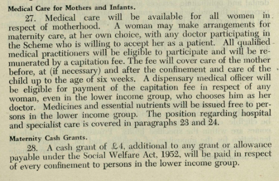 Proposals for improved and extended health services, July 1952