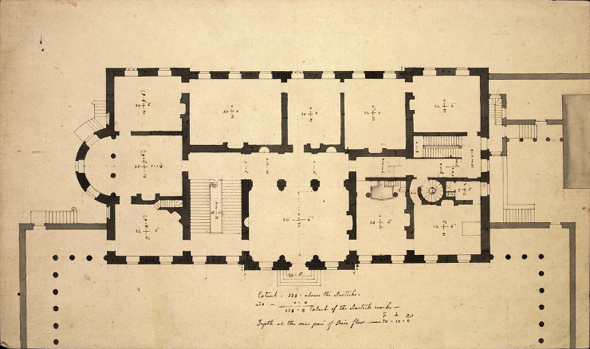 Original architectural drawing of the plan of Leinster House
