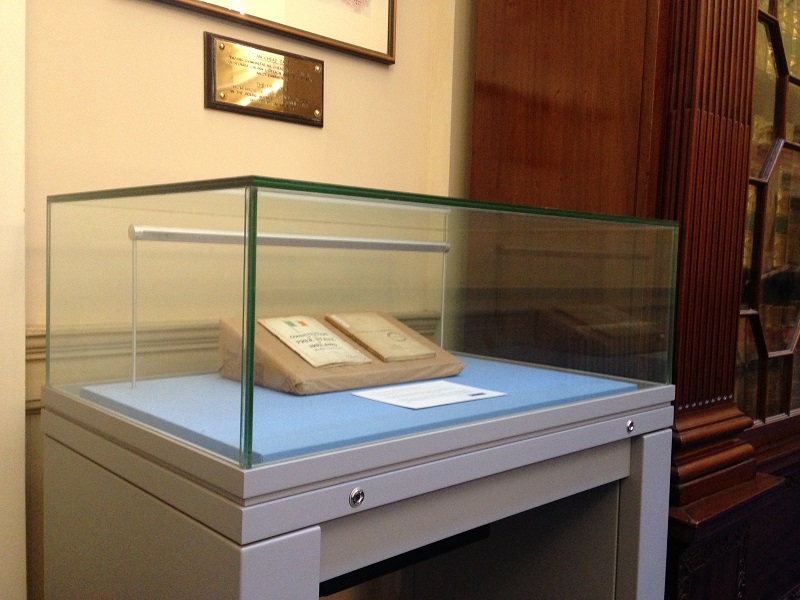 Library & Research Service display case in Leinster House