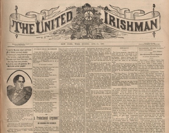 Sonra ó leathanach tosaigh ‘The United Irishman’, nuachtán ón 19ú haois
